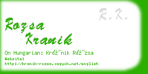 rozsa kranik business card